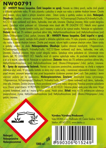 Etiketa k výrobku NW00791 Etiketa k výrobku NW00791