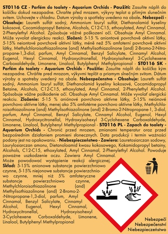 Etiketa k výrobku ST0116 Etiketa k výrobku ST0116