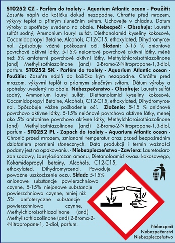 Etiketa k výrobku ST0252 Etiketa k výrobku ST0252