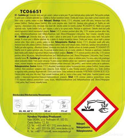 Etiketa k výrobku TC06651 Etiketa k výrobku TC06651