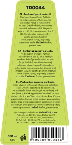 Etiketa k výrobku TD0044