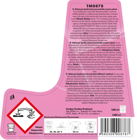 Etiketa k výrobku TM0878