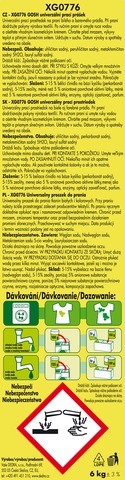 Etiketa k výrobku XG0776