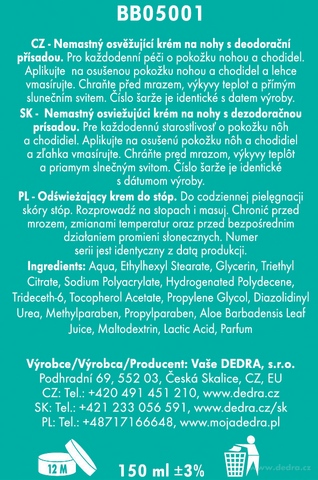 Etiketa k výrobku BB05001