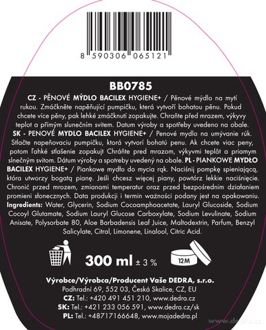 Etiketa k výrobku BB0785S