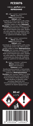 Etiketa k výrobku FC25876 Etiketa k výrobku FC25876