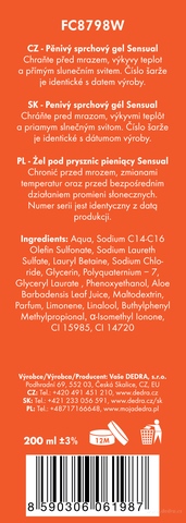 Etiketa k výrobku FC8798W Etiketa k výrobku FC8798W
