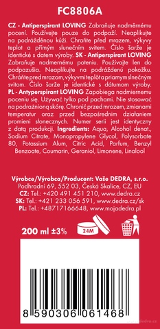 Etykieta produktu FC8806S