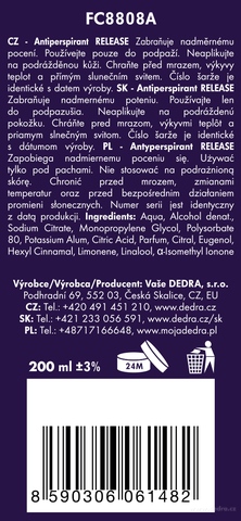 Etiketa k výrobku FC8808A