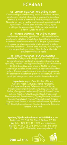 Etiketa k výrobku FC9461 Etiketa k výrobku FC9461