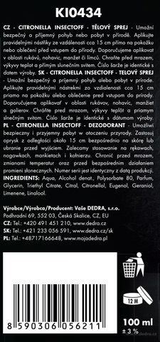 Etiketa k výrobku CP0823