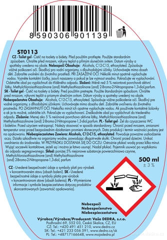 Etiketa k výrobku ST0113