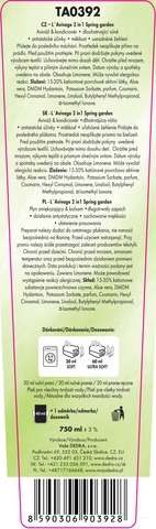 Etiketa k výrobku TA0392