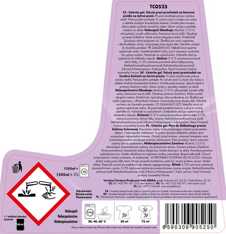 Etiketa k výrobku TC0525