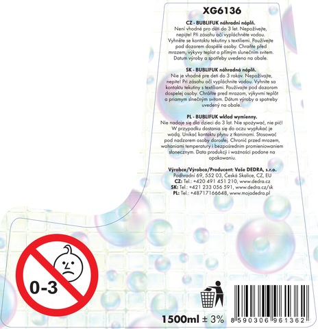 Etiketa k výrobku XG6136