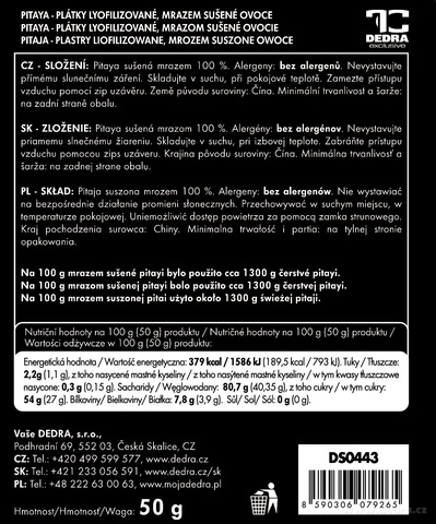 Etiketa k výrobku DS0443