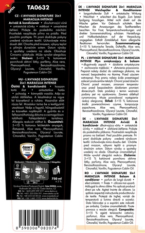 Etiketa k výrobku TA0632