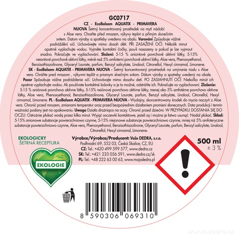 Etiketa k výrobku GC07171