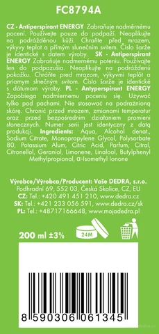 Etiketa k výrobku FC8794S