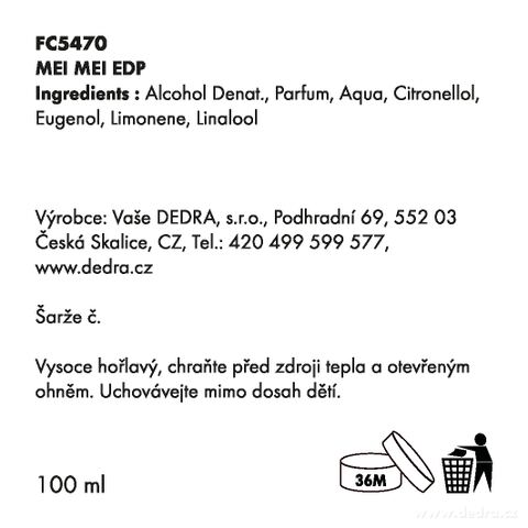 Etiketa k výrobku FC5470S