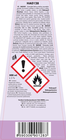 Etiketa k výrobku HA0128