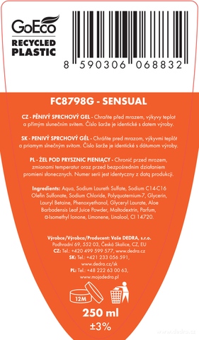 Etiketa k výrobku FC0750