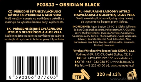 Etiketa k výrobku FC0833