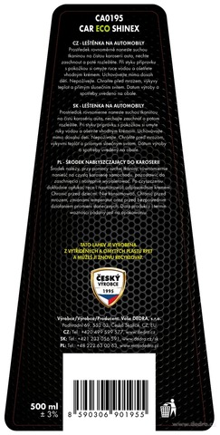 Etiketa k výrobku CP0186