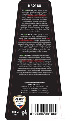 Etiketa k výrobku KR0188C