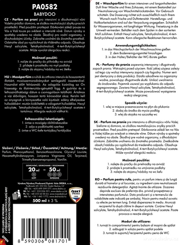 Etiketa k výrobku PA0582