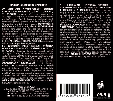 Etiketa k výrobku DS0405