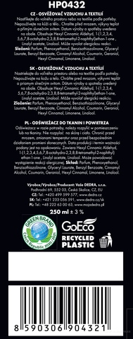 Etiketa k výrobku HP0432