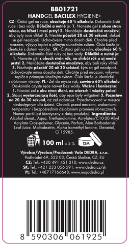 Etiketa k výrobku BB01721