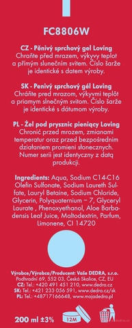 Etiketa k výrobku FC8806W