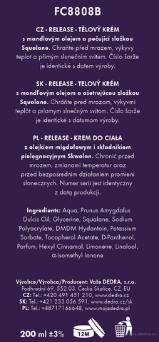 Etiketa k výrobku FC8808S