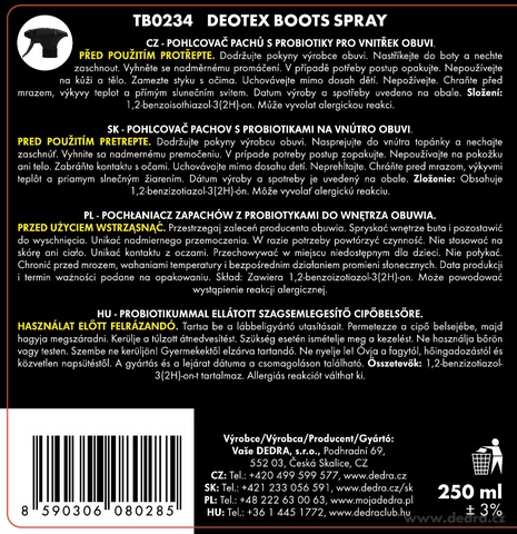 Etiketa k výrobku TB0234