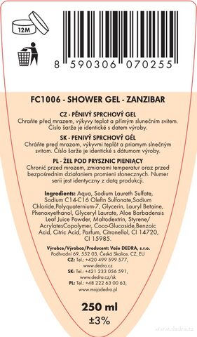 Etiketa k výrobku FC0522