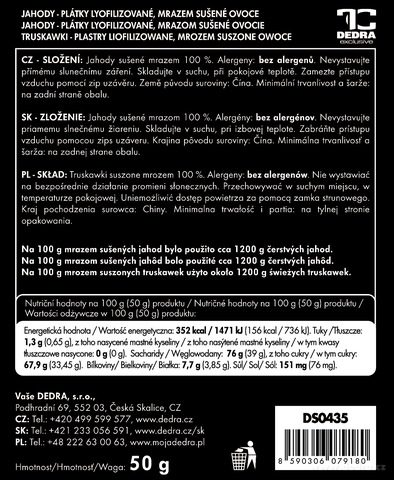 Etiketa k výrobku DS0435