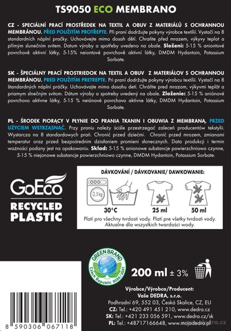 Etiketa k výrobku TS9050 Etiketa k výrobku TS9050