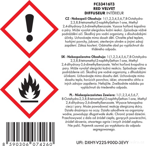 Etiketa k výrobku FC33416T3