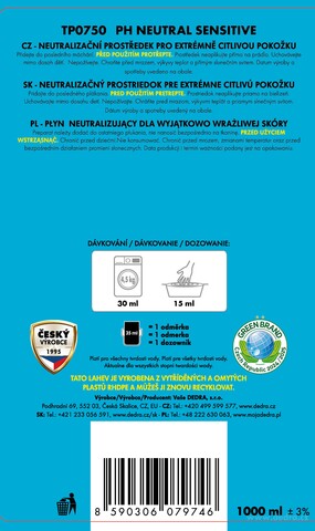 Etiketa k výrobku TP0750