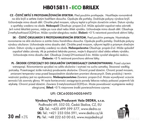 Etiketa k výrobku HB015811