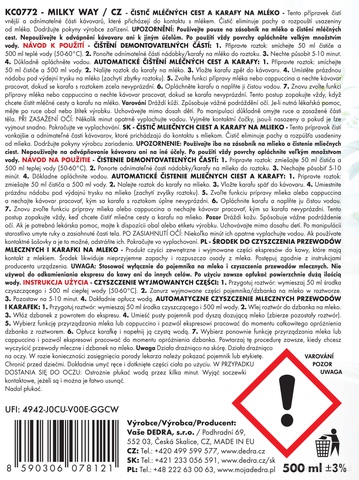 Etiketa k výrobku KC0772