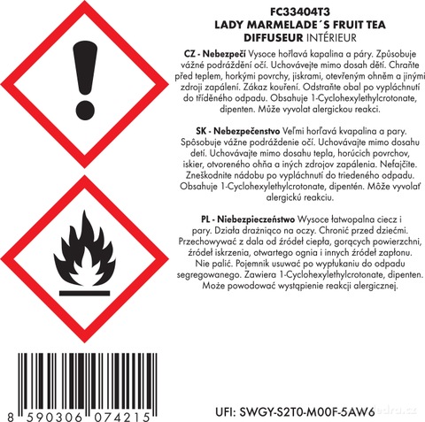 Etiketa k výrobku FC33404T3