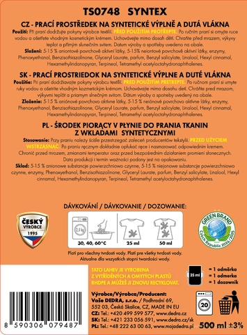 Etiketa k výrobku TS0748