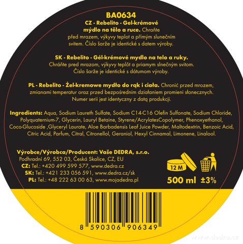 Etiketa k výrobku BA0634 Etiketa k výrobku BA0634