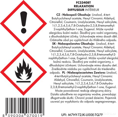 Etiketa k výrobku FC33408T