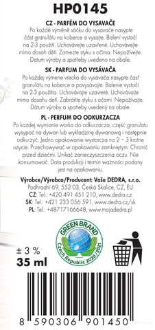 Etiketa k výrobku HP0145