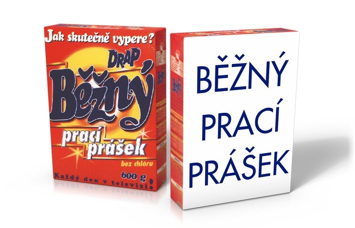 Běžný prací prášek. Neběžný přístup. - Původní obal výrobku, který ukázal, že ironie může být silnější než milionové reklamní rozpočty.